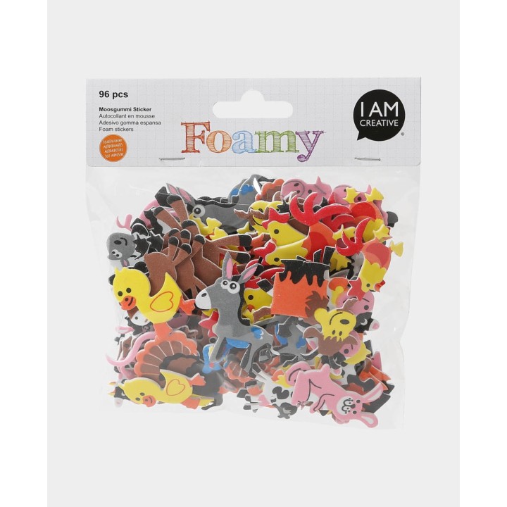 Foam rubber farm foam stickers with different animals 96 pcs.