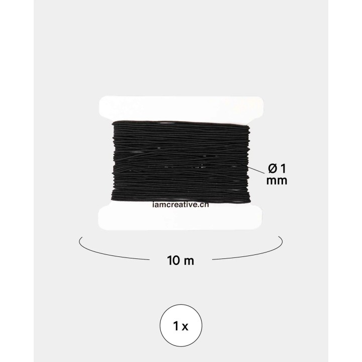 Nastro nero per gioielli 1mm x 10m