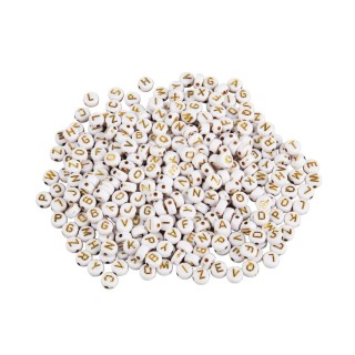 Rayher Perles de lettres en plastique or