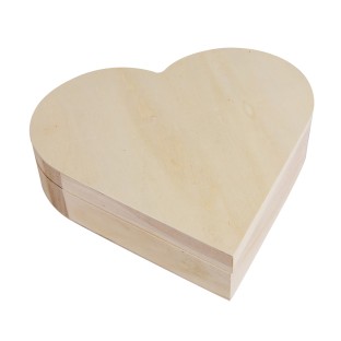 Wooden Box Heart FSC natural