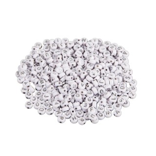 Rayher plastic letter beads silver