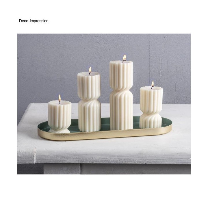 Rayher Metal Deco Tray Gold-Eucalyptus-Green elongated