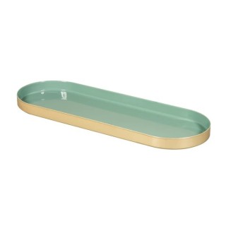 Rayher Metal Deco Tray Gold-Eucalyptus-Green elongated