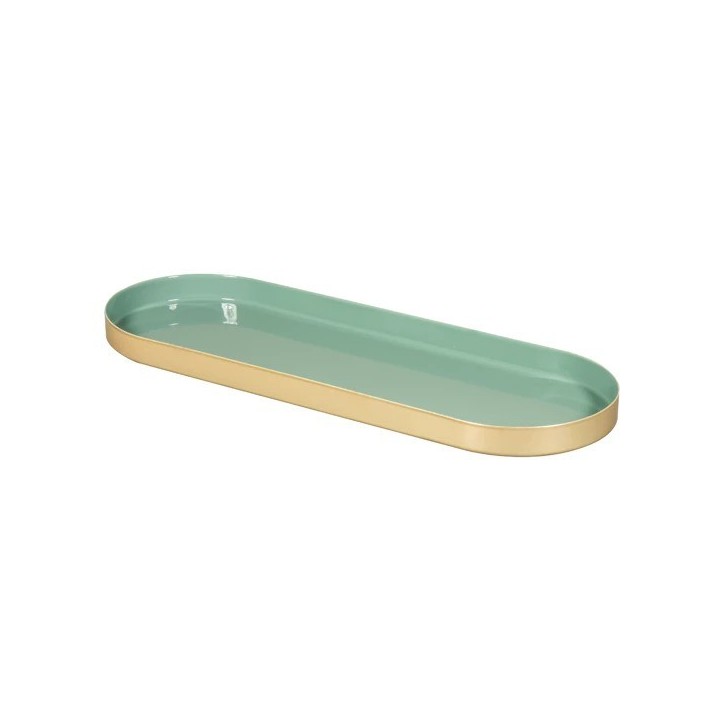 Rayher Metal Deco Tray Gold-Eucalyptus-Green elongated