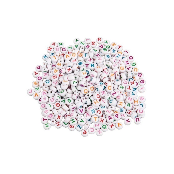 Perline per lettere in plastica Rayher colorate 40g