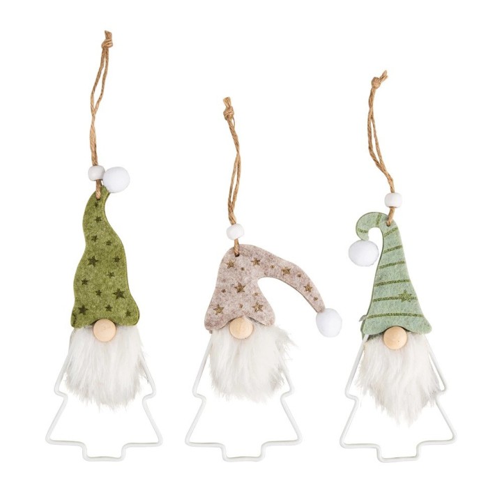 Gnomo dell'albero di Natale in metallo Rayher 3 pezzi.
