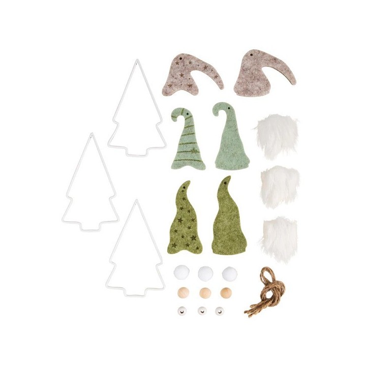 Gnomo dell'albero di Natale in metallo Rayher 3 pezzi.