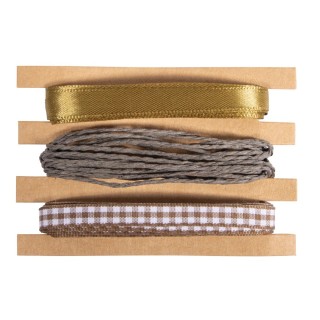Rayher ribbons + cord set gold 9m