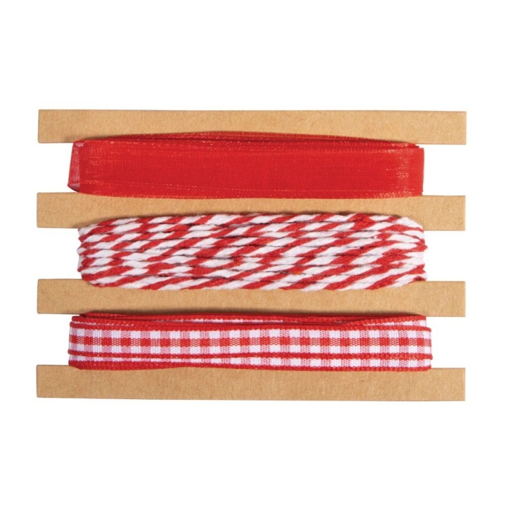 Rayher Ribbons + Cord Set Classic Red 9m