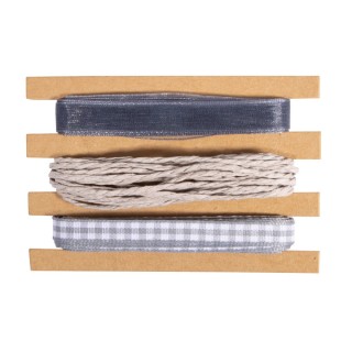 Rayher Bänder + Kordel Set Silbergrau 9m