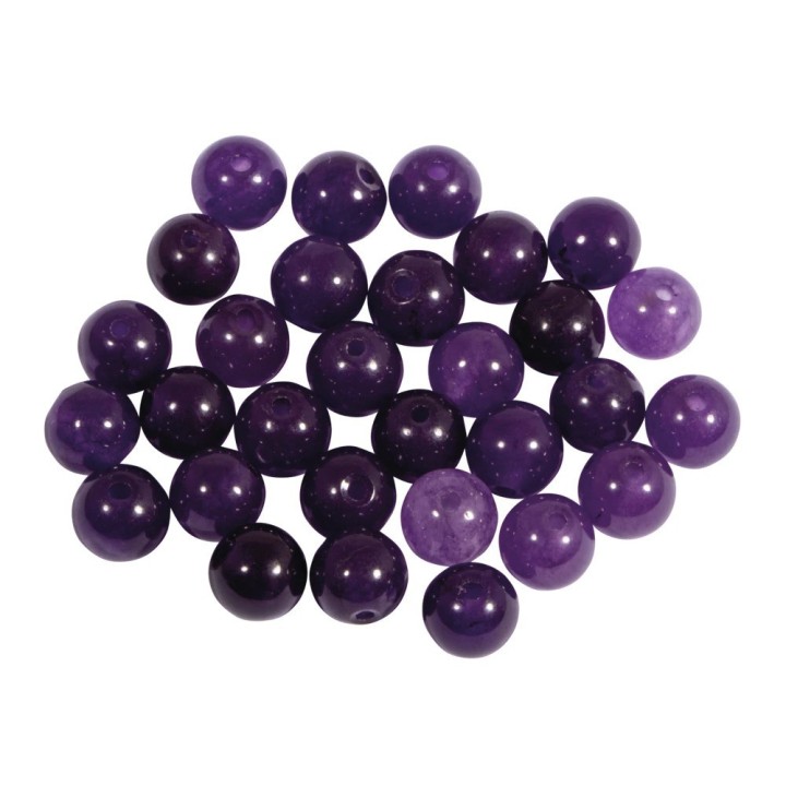 Rayher Perles en pierres semi-précieuses Améthyste 30 pcs.