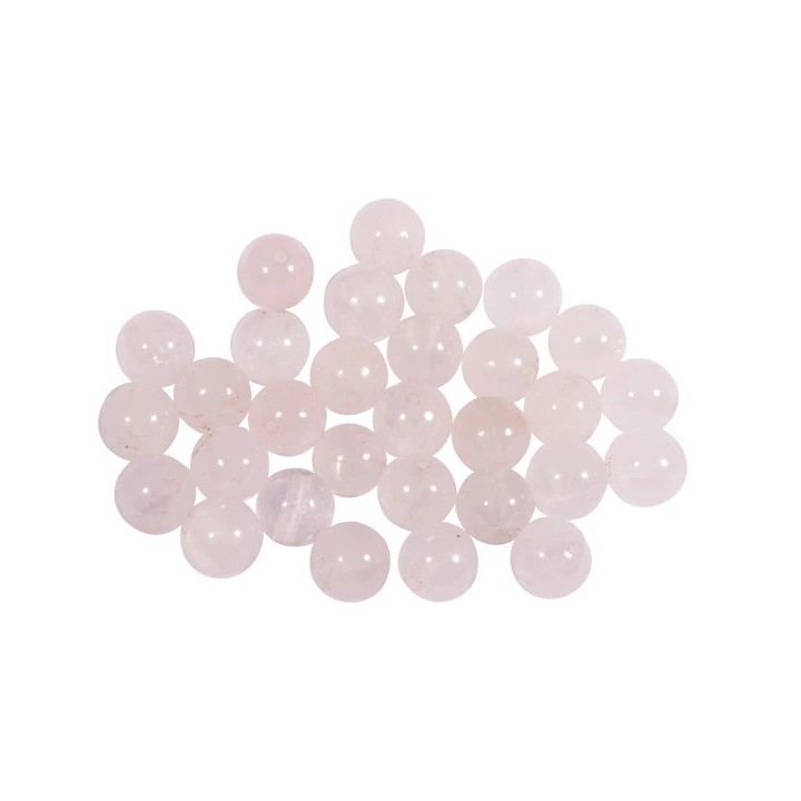 Rayher perline di pietra semipreziosa quarzo rosa 30 pezzi.