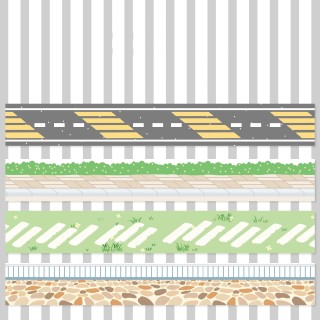 Slow Life Washi Tape Strassen 4 Rollen