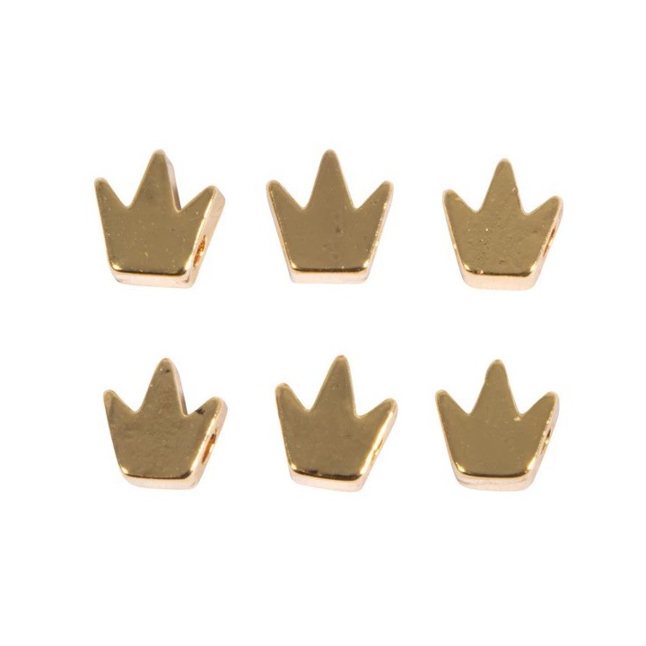 Perline in metallo Rayher corona oro 6 pezzi.