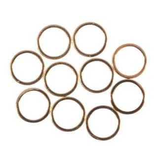 Rayher anelli piatti in metallo 10mm oro 10 pezzi.