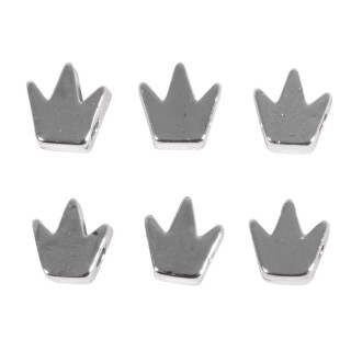 Rayher perles en métal couronne argent 6 pcs.