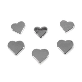 Rayher metal beads heart silver 6 pcs.