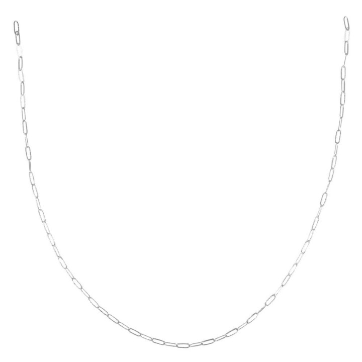 Rayher 80cm link chain Paperclip embossed silver