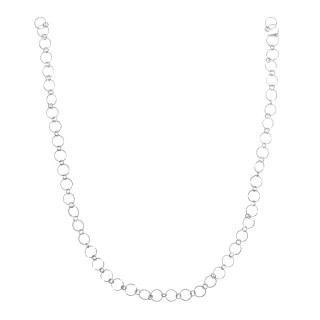 Rayher 80cm Gliederkette Ringe geprägt Silber