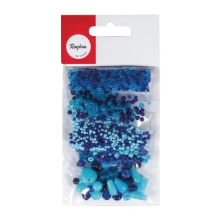 Rayher glass bead mix royal blue 40g
