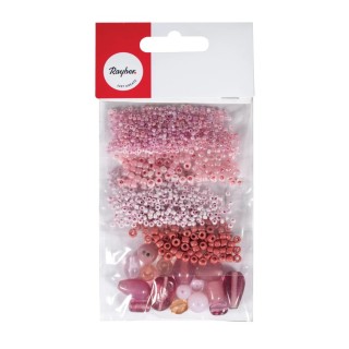 Rayher mélange de perles de verre rose tendre 40g