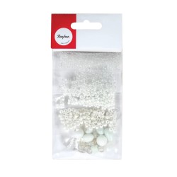 Expo International Glasperlen, 8 Mm Weiß | Ca. 100 Stück Pro Strang Für Schmuck & Bastelprojekte