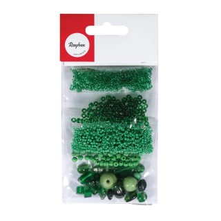 Rayher mélange de perles de verre vert feuille 40g