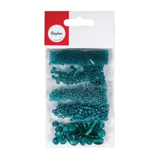 Miscela di perle di vetro Rayher smeraldo 40g