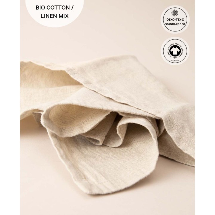 set of 4 cloth napkins in beige cotton-linen mix