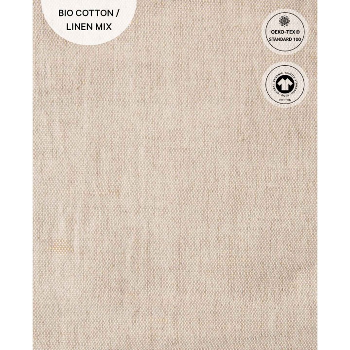 1 paio di guanti da forno in misto cotone e lino beige