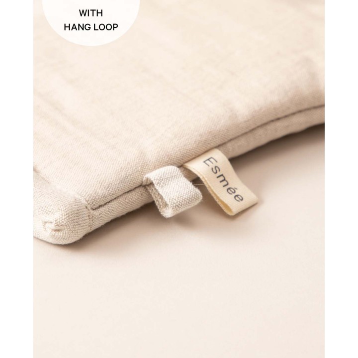 1 paio di guanti da forno in misto cotone e lino beige