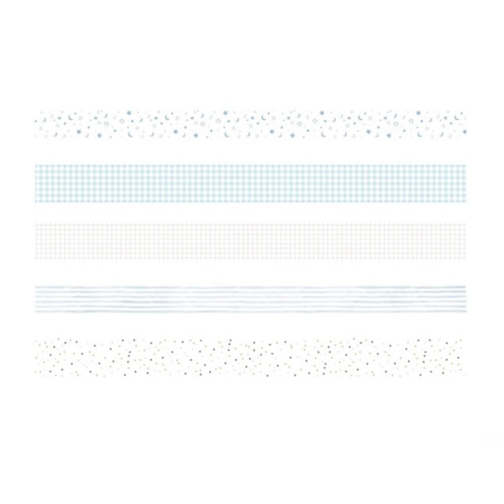 5 rolls of washi tape box Cyan Dew