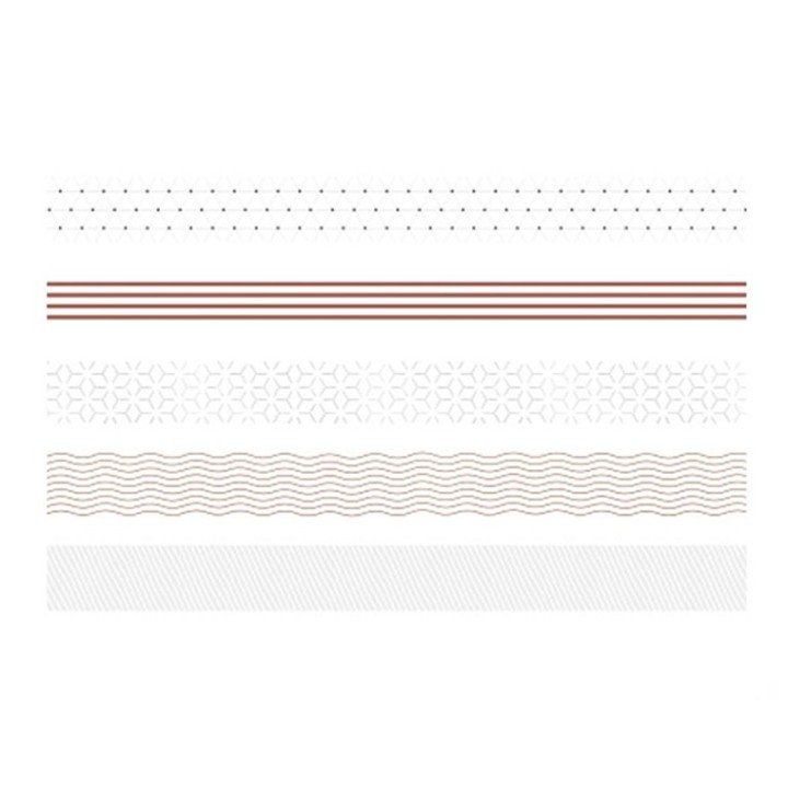 5 rouleaux de boîte de washi tape Point et lignes