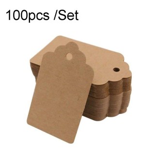 100 pcs. Pendentifs en papier kraft 5 x 3 cm marron