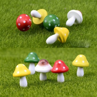 Mini champignons en bois multicolores 5 pièces