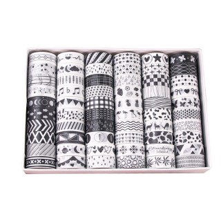 Set di Washi tape 60 rotoli in bianco e nero