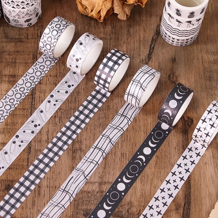 Set Washi Tape 60 rouleaux noir et blanc