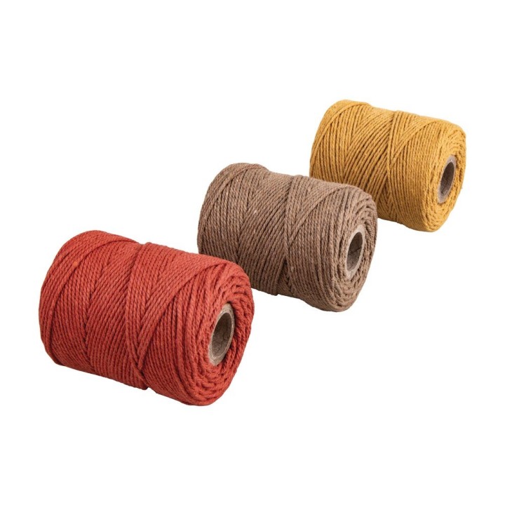 Rayher 3 rolls of macramé yarn terracotta colours