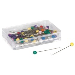 Rayher Stecknadeln mit Plastikkopf 50 Stk. Bunt