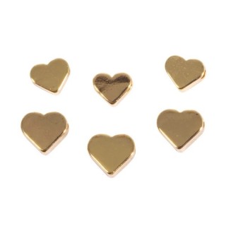 Rayher metal beads heart 6mm and 7mm gold 6 pcs.