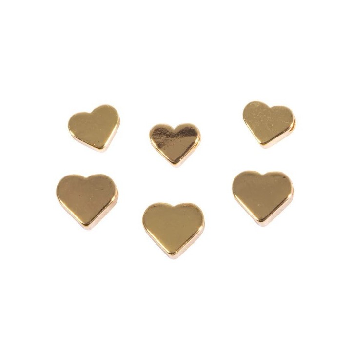 Rayher metal beads heart 6mm and 7mm gold 6 pcs.