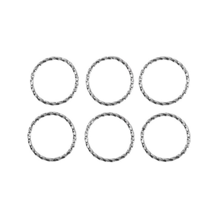 Rayher anneaux métalliques tournés 20mm argent 6 pcs.