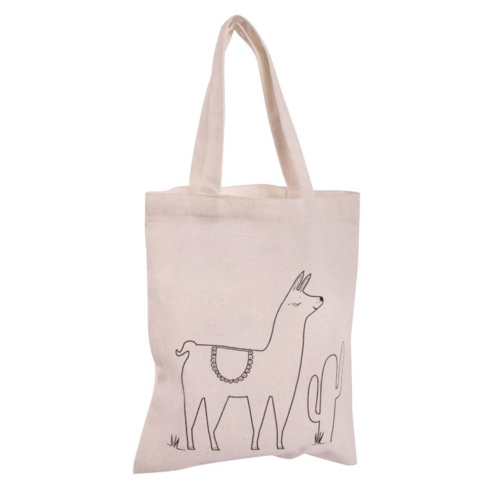 Borsa in cotone Rayher con stampa lama natura