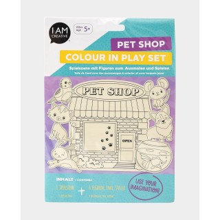 Set da colorare in legno da 7 pezzi Pet Shop