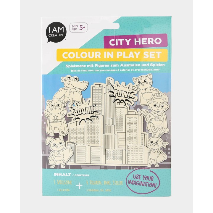 Set da gioco da colorare in legno da 7 pezzi Supereroi