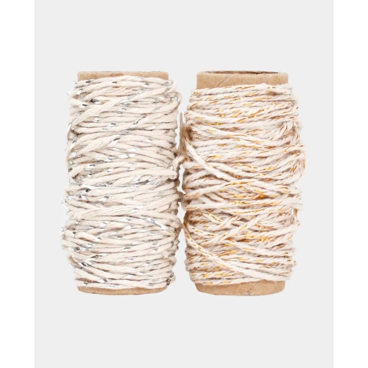 Cordoncino in cotone Bakers Twine oro e argento 2 mm