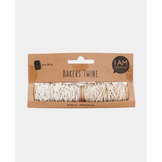Cordoncino di cotone Bakers Twine marrone chiaro e nero da 2 mm