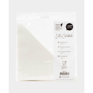 Pointed bag white 17cm 15 pcs.