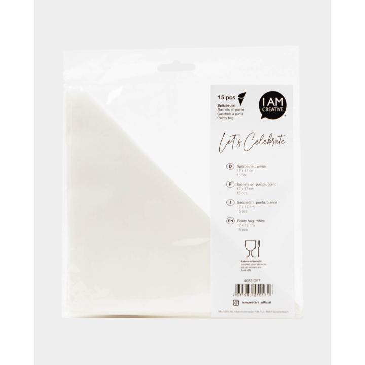 Sac à pointe Blanc 17cm 15 pcs