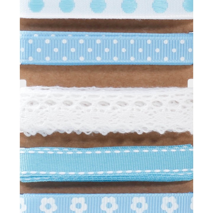 Nastri regalo 15 mm azzurro e bianco